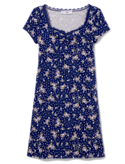 Vestido de punto de canalé floral para niñas Tween