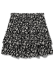 Tween Girls Floral Tiered Ruffle Skirt