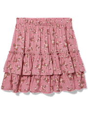Falda con volantes escalonados y estampado floral de Tween Niña