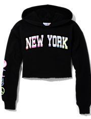 Tween Girls Cropped Graphic Hoodie