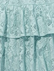 Tween Girls Lace Tiered Ruffle Skirt