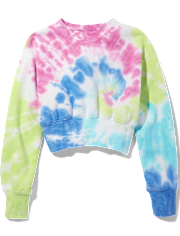 Tween Girls Tie Dye Cropped Sweatshirt