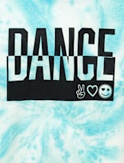 Tween Girls Tie Dye Cropped Graphic Hoodie