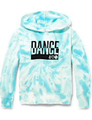 Tween Girls Tie Dye Cropped Graphic Hoodie