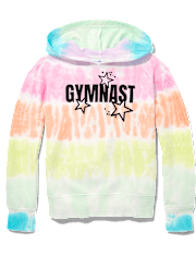 Tween Girls Tie Dye Cropped Graphic Hoodie