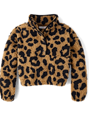 Tween Girls Sherpa Half Snap Pullover
