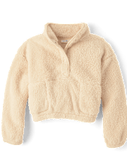 Tween Girls Sherpa Half Snap Pullover