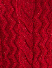 Tween Girls Shimmer Cable Knit Sweater