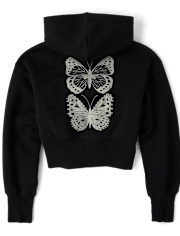 Tween Girls Fleece Cropped Zip Up Hoodie