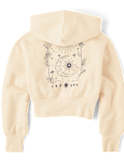 Tween Girls Fleece Cropped Zip Up Hoodie