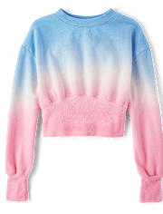 Tween Girls Fleece Cropped Sweatshirt