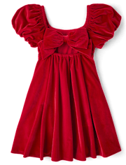 Tween Girls Velour Ruffle Dress