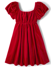 Tween Girls Velour Ruffle Dress