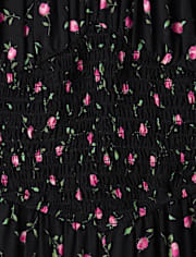 Tween Girls Floral Smocked Tiered Dress