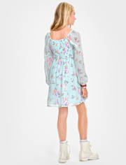 Tween Girls Floral Fit And Flare Dress