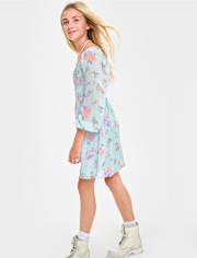Tween Girls Floral Fit And Flare Dress