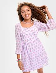 Tween Girls Floral Fit And Flare Dress