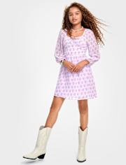 Tween Girls Floral Fit And Flare Dress