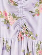 Tween Girls Floral Midi Tiered Dress