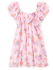 Tween Girls Floral Fit And Flare Dress