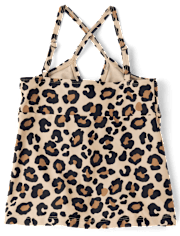 Tween Girls Leopard Cut Out Tankini Swimsuit