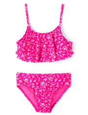 Tween Girls Floral Ruffle Bikini Swimsuit