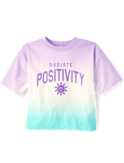 Girls Cropped Oversized Graphic Tee