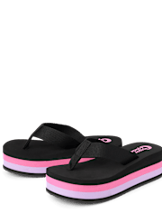 Tween Girls Striped Platform Flip Flops