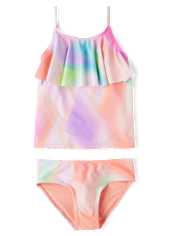 Tween Girls Rainbow Ruffle Tankini Swimsuit