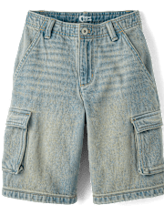Tween Denim Baggy Cargo Jorts