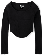 Tween Girls Ribbed Corset Top