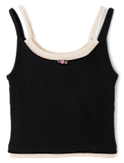 Tween Girls Ribbed Layer Tank Top