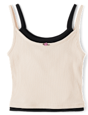 Tween Girls Ribbed Layer Tank Top