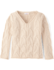 Tween Girls Oversized Cable Knit Sweater