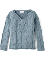 Tween Girls Oversized Cable Knit Sweater