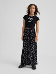 Tween Girls Floral Mesh Maxi Skirt