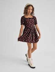 Tween Girls Floral Corset Dress