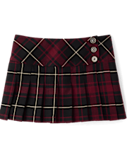 Tween Girls Plaid Pleated Skort