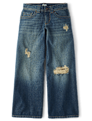 Tween Girls Rip and Repair Super Baggy Jeans