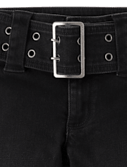 Tween Girls Wide Belt Bootcut Jeans