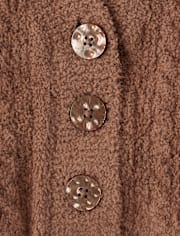 Tween Girls Chenille V Neck Cardigan