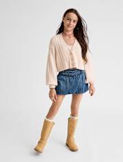 Tween Girls Denim Bubble Skort