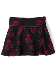 Tween Girls Floral Chiffon Faux Wrap Skort
