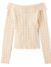 Tween Girls Off Shoulder Sweater