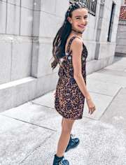 Tween Girls Leopard Satin Dress