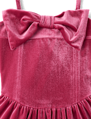 Tween Girls Bow Velour Dress