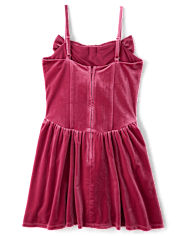 Tween Girls Bow Velour Dress
