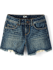 Tween Girls Ripped Shortie Jean Shorts