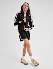 Tween Girls Side Stripe Track Shorts