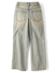 Tween Girls Lace Trim Baggy Jeans